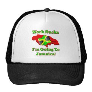 Jamaica Im Going To Jamaica Work Sucks Flag Map Hats