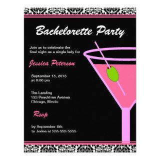 Bachelorette Party Invitation Martini Modern