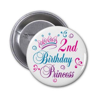 2nd Birthday Princess Buttons