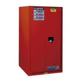 Justrite 896021 Sure Grip EX Double Walled Steel 2 Door Self Close Flammables Safety Cabinet, 60 Gallon Capacity, 34" Width x 65" Height x 34" Depth, 2 Shelves, Red Tool Cabinets