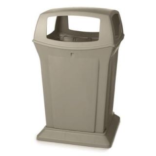 Rubbermaid Commercial Products 45 gal. Beige Ranger Trash Container with 4 Openings RCP 9173 88 BEI