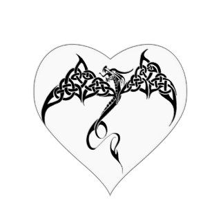 Celtic Tribal Dragon Heart Stickers