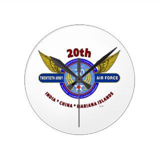 20TH ARMY AIR FORCE "ARMY AIR CORPS" WW II ROUND WALLCLOCK