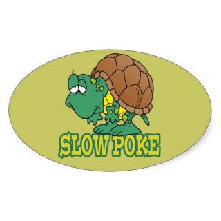 cute silly slow poke turtle cartoon sticker