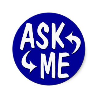 Blue Ask Me Stickers