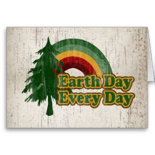 Earth Day Every Day, Retro Rainbow Cards