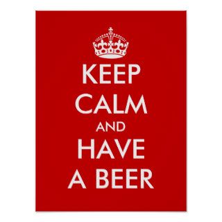 Keep calm and have a beer  Funny Poster