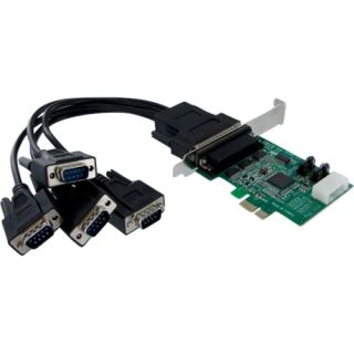 StarTech 4 Port Native PCI Express RS232 Serial Adapter Card with Startech Racks, Mounts, & Servers