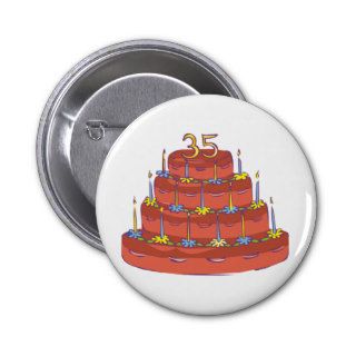 Thirty five Candles 35th Birthday Gifts Buttons