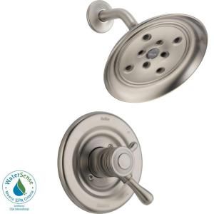 Delta Leland 1 Handle 1 Spray Tub and Shower Faucet Trim Kit in Stainless Featuring H2Okinetic (Valve Not Included) T17278 SSH2O