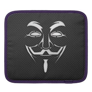 Anonymous Chrome Mask on Carbon Fiber Sleeves For iPads