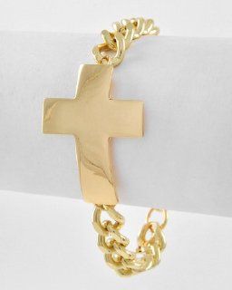 HOT CROSS Chain Bracelet in Goldtone Rhodiumized w/lobster claw Clasp by Jersey Bling Jewelry
