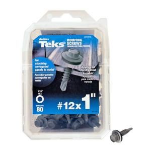 Teks #12 x 1 in. Hex Washer Head Drill Point Roofing Screw (80 Pack) 21412