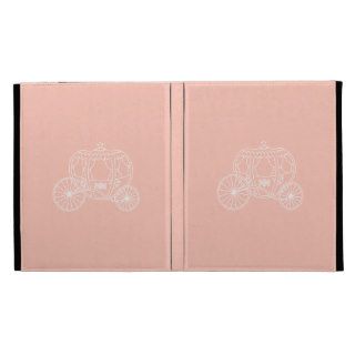 Princess Carriage on Coral Pink Color. iPad Folio Cover