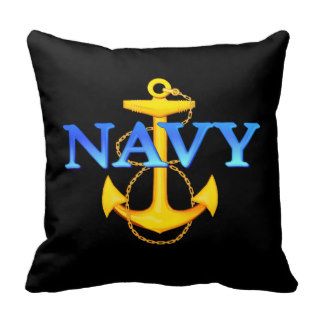Navy Anchor Throw Pillows