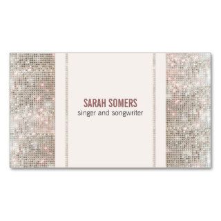 Singer Songwriter Sequins Look Business Cards