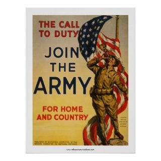The Call to Duty   Join the Army Poster