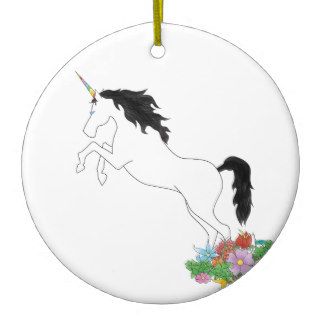 Unicorn the Flowers Christmas Tree Ornaments