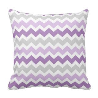 Lavender Gray Chevron Decorative Pillow