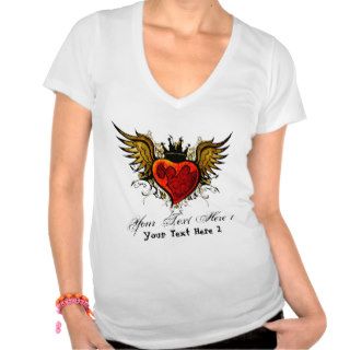 Tattoo vintage Winged Heart Illustration Shirts