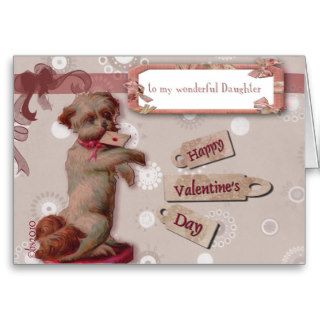happy valentine's day to my daughter cute dog cards