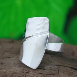 Sterling Silver Asymmetrical Dual texture Ring (Mexico) Rings