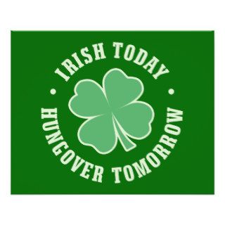 Irish Today Hangover Tomorrow Flyer Design