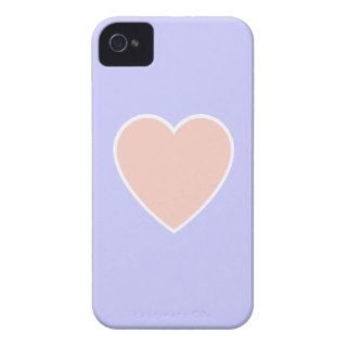 Light Purple Background and Pink Love Heart Design iPhone 4 Case