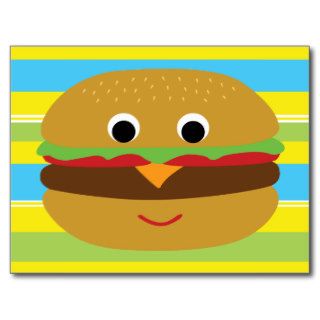 Retro Cheeseburger Postcard