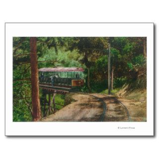 Train through Wooden CanyonMt. Lowe, CA Postcard