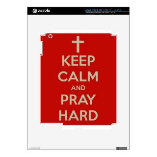 Keep Calm And Pray Hard (Red) Skins For iPad 3