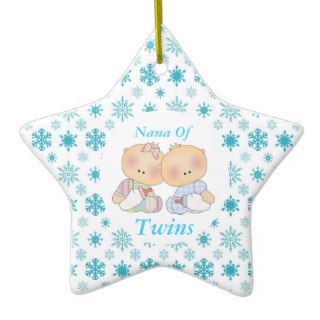 Nana Grandma Of Twins Star Ornament Gift