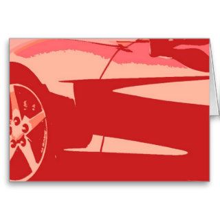 Red Pop Art Corvette Cards