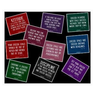Soccer Quotes 10 Poster Collage in Colors on Black