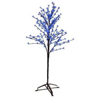 Sterling, Inc. 6.5 ft. Artificial Blossom Christmas Tree with Blue LED Lights 92411030