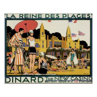 Vintage Dinard France Travel Poster Art
