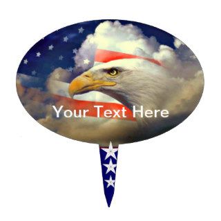 Bald Eagle and Flag Welcome Home Cake Topper