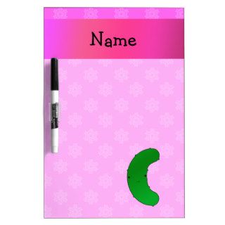Personalized name pickle pink snowflakes dry erase boards