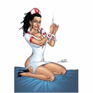 Sexy Nurse with Dreadlocks Giving You A Shot Photo Sculpture