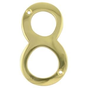 Copper Mountain Hardware 4 in. Polished Brass House Number 8 HWM0500US3