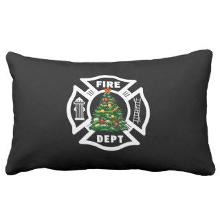 Firefighter Christmas Fire Dept Throw Pillow