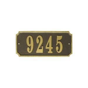Waterford Rectangle Cast Aluminum Address Plaque in Bronze Color with Gold Trim WATR REC BZ