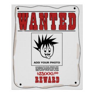 Funny Custom Wanted Poster