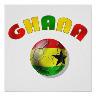 Ghana logo soccer ball flag of Ghana artwork Poster