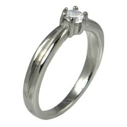 Stainless Steel Round Cut Cubic Zirconia Solitaire Ring Cubic Zirconia Rings