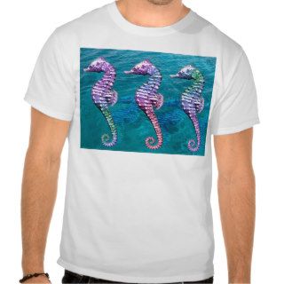 Seahorses on Ocean Background T Shirt