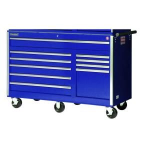 International 56 in. 10 Drawer Ball Bearing Slides Roller Cabinet in Blue VRB 5610BU