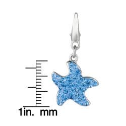 Sterling Silver Blue Crystal Starfish Charm Silver Charms