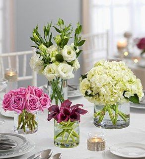 1800Flowers   Purple Elegance Centerpiece Package   Four  Fresh Flowers And Plants Centerpieces  Grocery & Gourmet Food