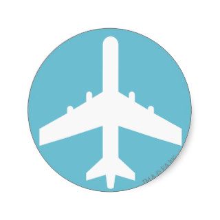 Skate Icon Airplane Round Sticker